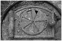 Rusted Furnace door, Hassel Island. Virgin Islands National Park ( black and white)