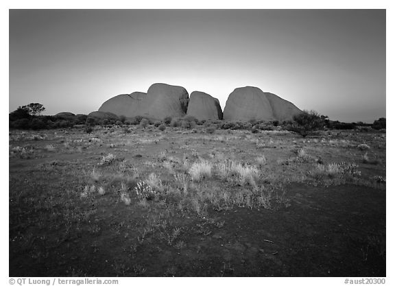 Olgas at sunset. Australia (black and white)