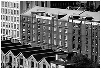 Colonial-era buildings of the Rocks. Sydney, New South Wales, Australia ( black and white)