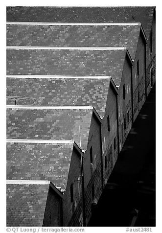 Colonial-era buildings of the Rocks. Sydney, New South Wales, Australia (black and white)