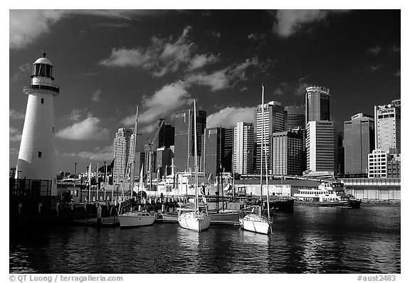 Darling harbour. Sydney, New South Wales, Australia (black and white)