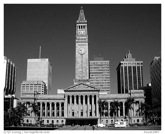 City council. Brisbane, Queensland, Australia (black and white)