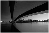 Bridge on the Brisbane River. Brisbane, Queensland, Australia (black and white)