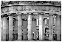 Greek revivalist cenotaph, Anzac Square. Brisbane, Queensland, Australia (black and white)