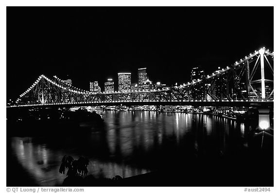 Brisbane by night. Brisbane, Queensland, Australia