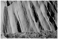Walls of Ayers Rock. Uluru-Kata Tjuta National Park, Northern Territories, Australia ( black and white)