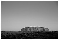 Dusk, Ayers Rock. Uluru-Kata Tjuta National Park, Northern Territories, Australia (black and white)