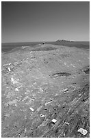 Trail markers on the top of Ayers Rock. Uluru-Kata Tjuta National Park, Northern Territories, Australia ( black and white)