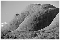 Olgas, sunset. Olgas, Uluru-Kata Tjuta National Park, Northern Territories, Australia ( black and white)