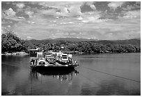 Daintree River ferry crossing. Queensland, Australia (black and white)