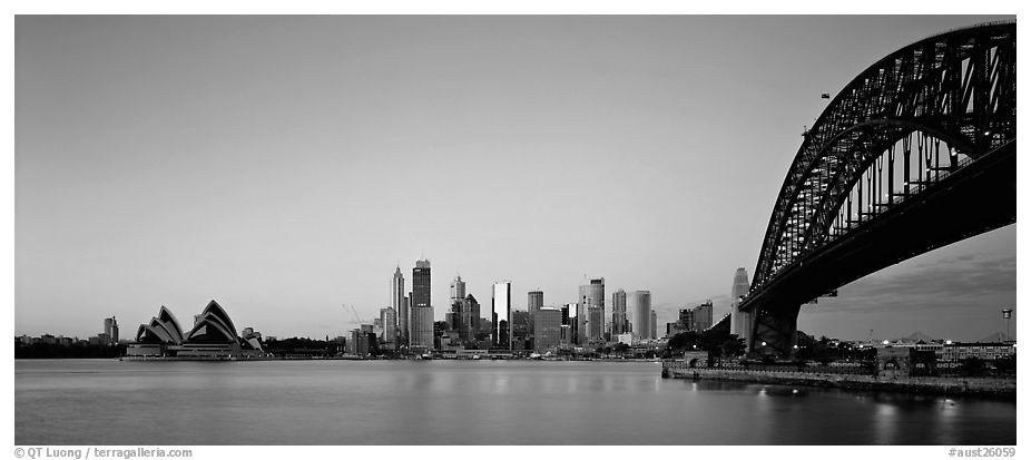 Sydney skyline at dawn. Sydney, New South Wales, Australia (black and white)