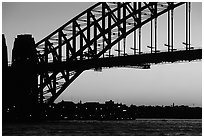 Harbour bridge at sunset. Sydney, New South Wales, Australia (black and white)