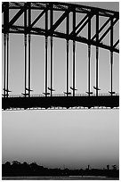 Harbour bridge at sunset. Sydney, New South Wales, Australia (black and white)