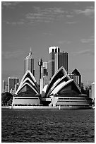 Opera House and skyline. Sydney, New South Wales, Australia ( black and white)