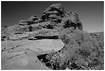 Rock formations in Kings Canyon,  Watarrka National Park. Northern Territories, Australia (black and white)