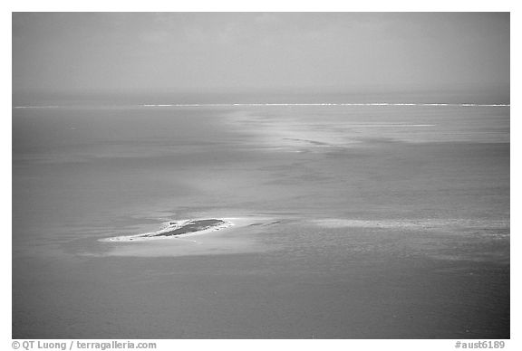 Island. The Great Barrier Reef, Queensland, Australia (black and white)