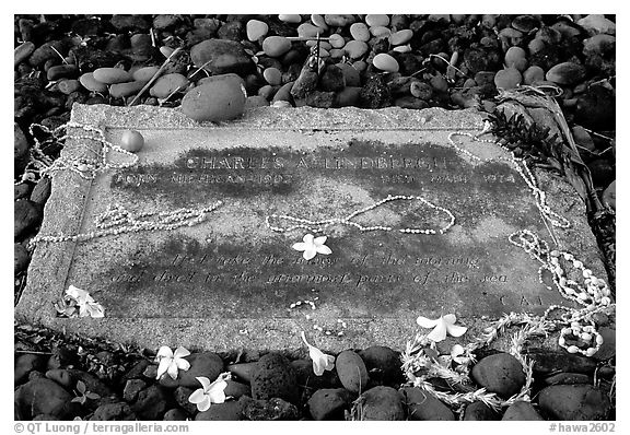 Tomb of Charles Lindbergh in Kipahulu. Maui, Hawaii, USA