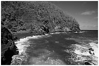 Red sand beach in Hana. Maui, Hawaii, USA (black and white)