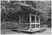 Bon-Sho, or sacred bell of Byodo-In temple. Oahu island, Hawaii, USA (black and white)