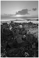 Oahu island, Hawaii, USA (black and white)