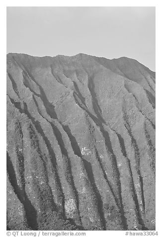 Fluted mountains, Koolau range, early morning. Oahu island, Hawaii, USA