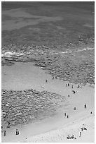 Beach and reef, Hanauma Bay. Oahu island, Hawaii, USA ( black and white)