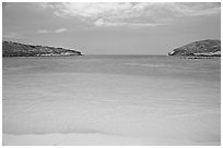 Deserted Hanauma Bay. Oahu island, Hawaii, USA (black and white)