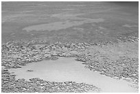 Reefs and sandy pools of  Hanauma Bay. Oahu island, Hawaii, USA (black and white)