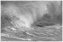 Breaking wave. North shore, Kauai island, Hawaii, USA ( black and white)