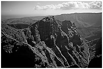 Aerial view of Waimea Canyon. Kauai island, Hawaii, USA ( black and white)