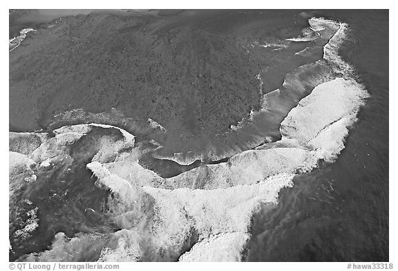 Aerial view of surf. Kauai island, Hawaii, USA