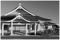 Zen temple, Hanapepe. Kauai island, Hawaii, USA (black and white)