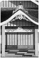 Detail of Zen temple, Hanapepe. Kauai island, Hawaii, USA ( black and white)