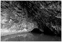 Waikanaloa wet cave. North shore, Kauai island, Hawaii, USA (black and white)