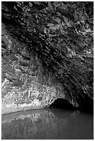 Waikanaloa wet cave. North shore, Kauai island, Hawaii, USA ( black and white)