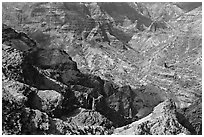 Waimea Canyon, afternoon. Kauai island, Hawaii, USA ( black and white)