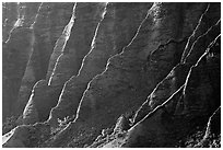 Ridges, Kalalau Valley, sunset. Kauai island, Hawaii, USA (black and white)