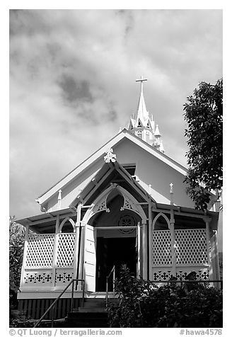 Saint Benedict Catholic Church called Painted Church, Captain Cook. Big Island, Hawaii, USA