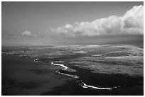 Aerial view of Kona Coast. Big Island, Hawaii, USA (black and white)