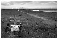 Burial site near South Point. Big Island, Hawaii, USA ( black and white)
