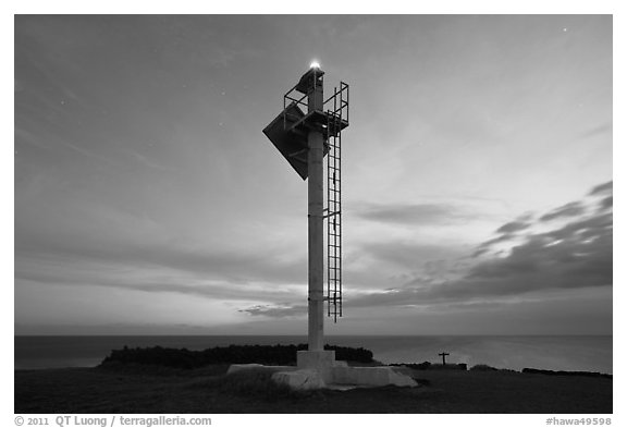 Ka Lea Light at dusk, southernmost point in the US. Big Island, Hawaii, USA