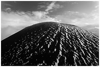 Cinder cone near summit, sunset. Mauna Kea, Big Island, Hawaii, USA ( black and white)