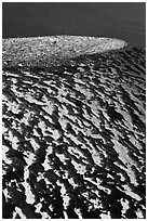 Snow pattern on top of cinder cone. Mauna Kea, Big Island, Hawaii, USA (black and white)