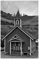 Green church, Kahakuloa. Maui, Hawaii, USA ( black and white)