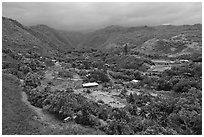 Kahakuloa valley. Maui, Hawaii, USA ( black and white)