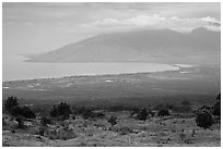 Maalea Bay and West Maui. Maui, Hawaii, USA (black and white)