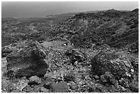 Kanalo natural area reserve and ocean. Maui, Hawaii, USA ( black and white)