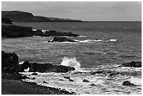 Volcanic coastline. Maui, Hawaii, USA ( black and white)