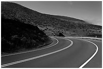 Winding Haleakala road. Maui, Hawaii, USA (black and white)