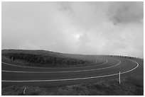 Hairpin curve. Maui, Hawaii, USA ( black and white)